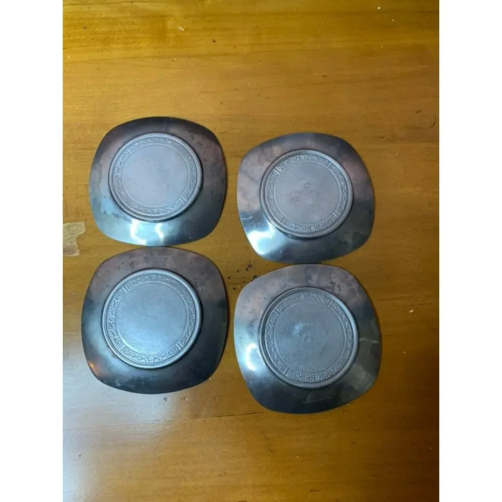Cordova Coaster Set Vintage Silver Square Set‎ of 4